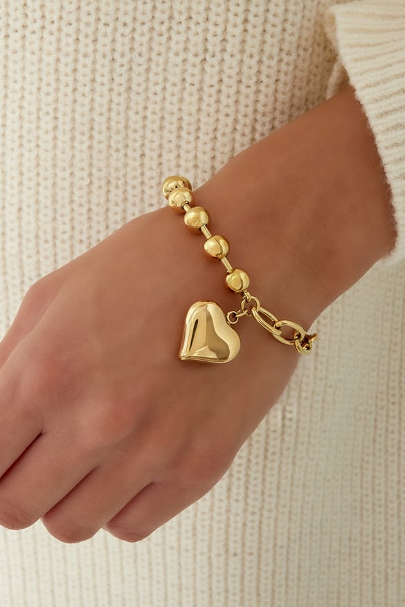 bracciale funky heart - colore oro