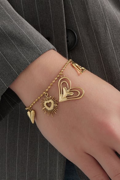 Armband „Liebende Herzen“ – Goldfarbe - Goldfarbefarbe h5 Bild3