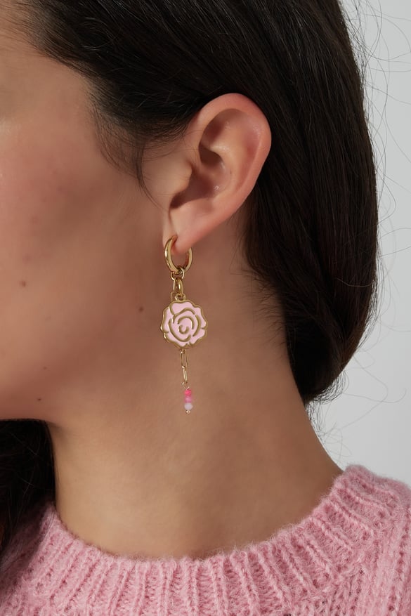 Earrings sweetheart rose - Red 2