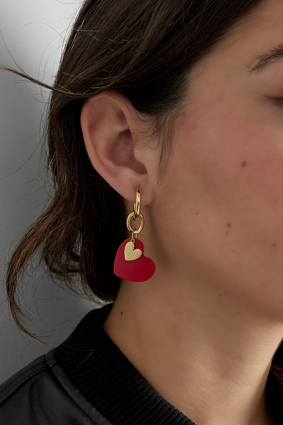 Earrings sweetheart charm - Red Picture2
