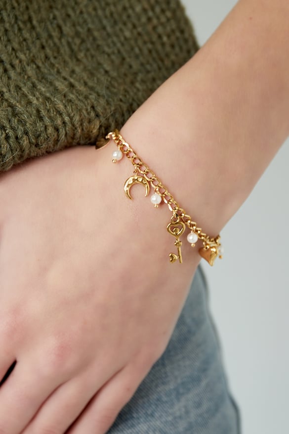 braccialetto chiave del mio cuore - colore oro 2