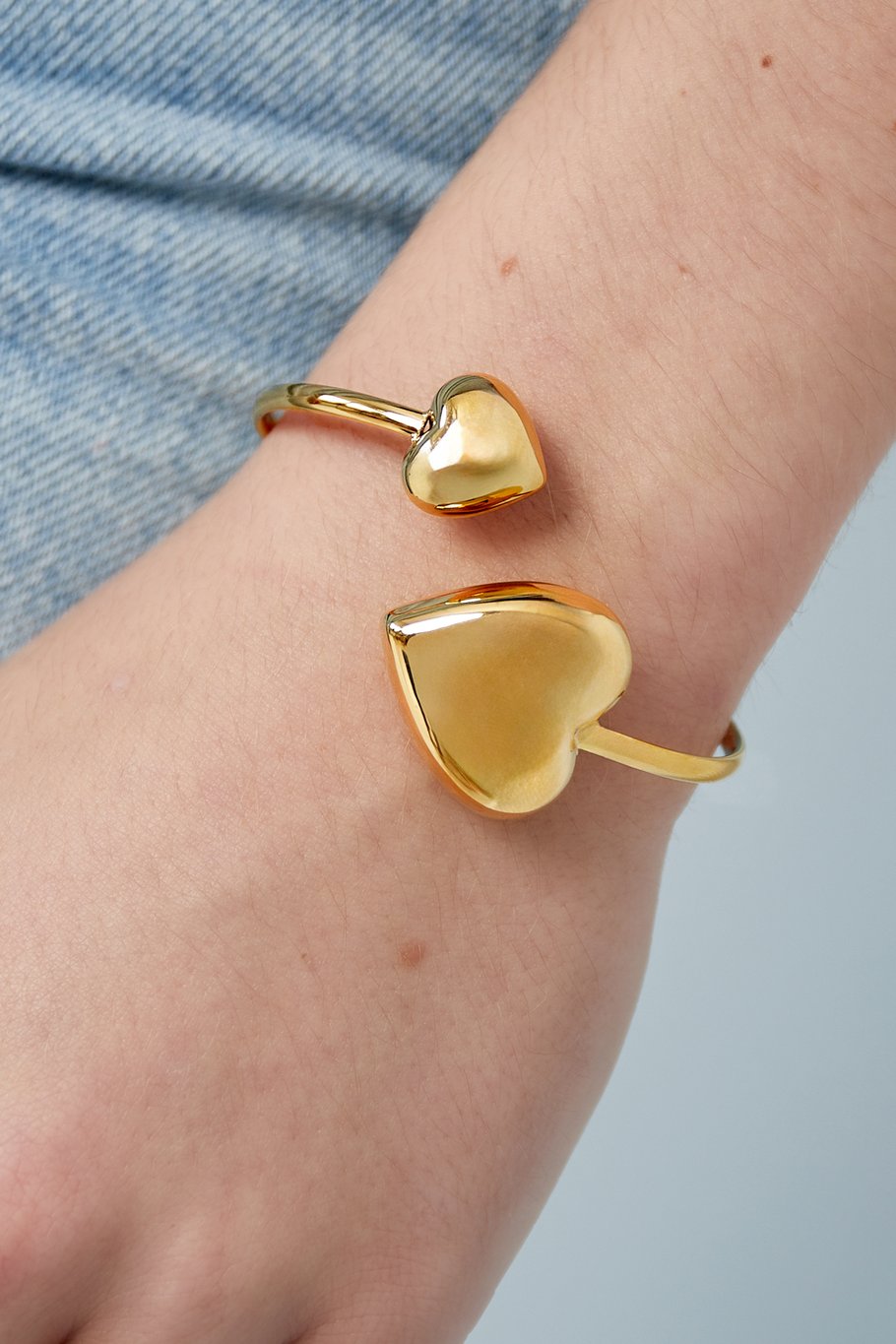 Doppelherz-Armband - Goldfarbe Bild2