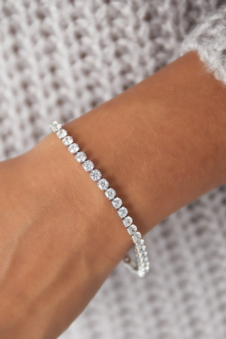 Bracciale con diamanti scintillanti - Colore argento Immagine2