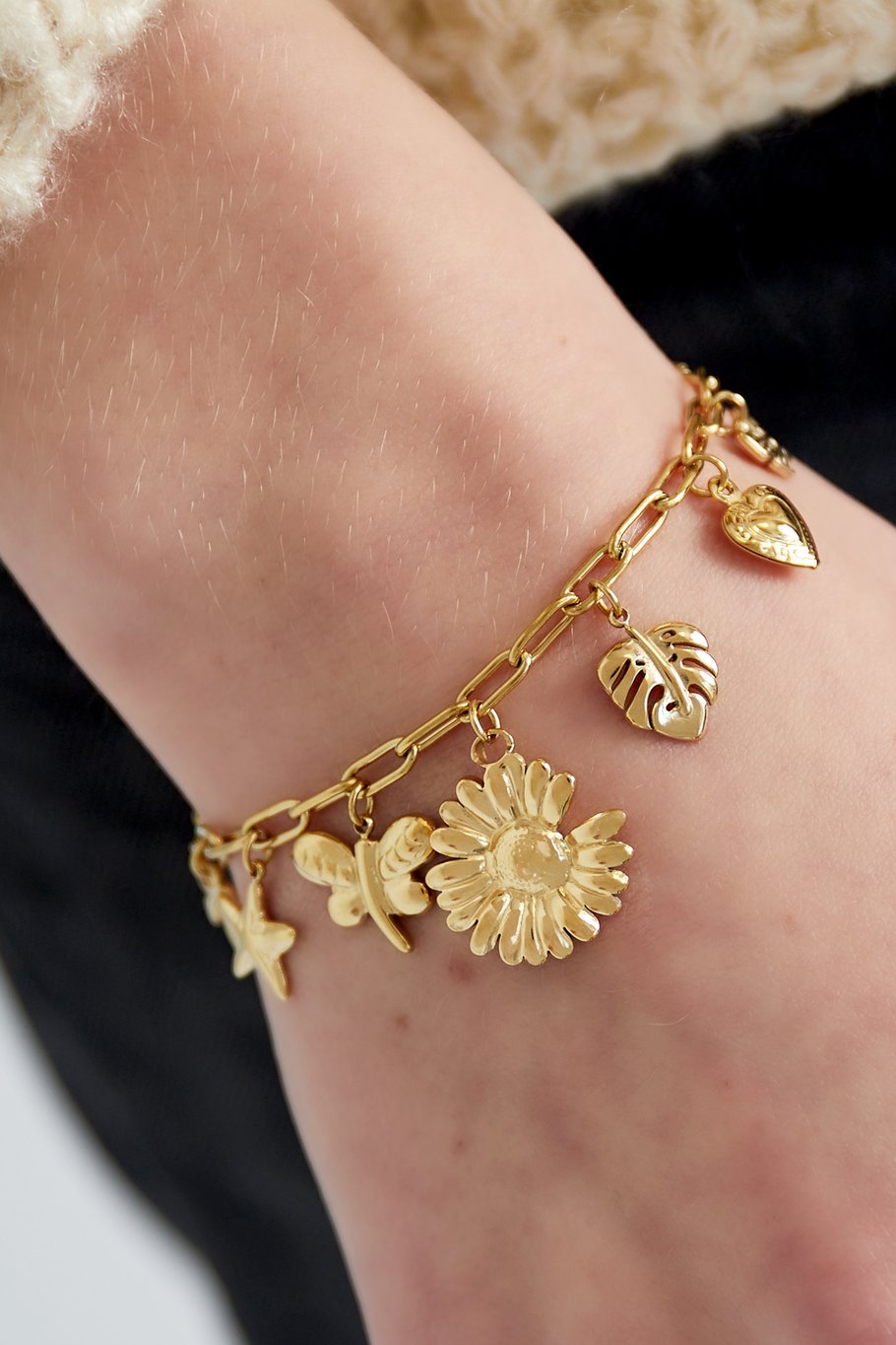 Armband „Botanical Bliss“ – Goldfarbe - Goldfarbefarbe h5Bild3
