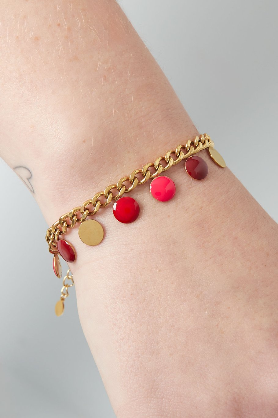 Bracciale moneta rossa - Colore oro Immagine2