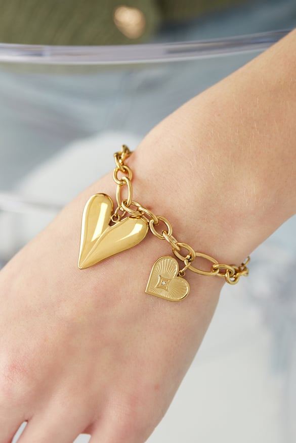 charm bileklik üçlü kalp