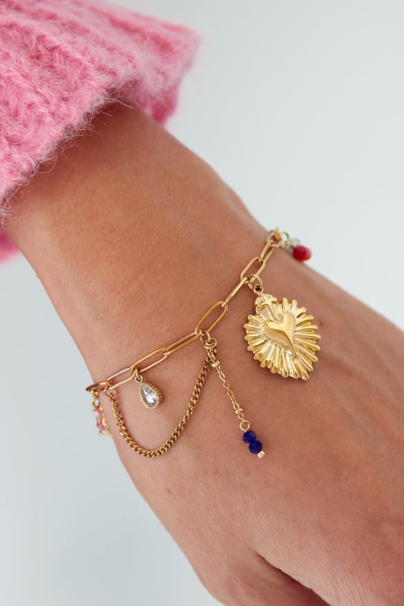 bracelet joie colorée - couleur or 2