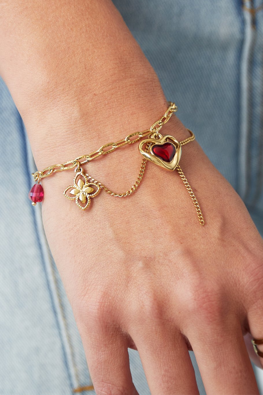 Pulse of Love-Charm-Armband - Goldfarben Bild3