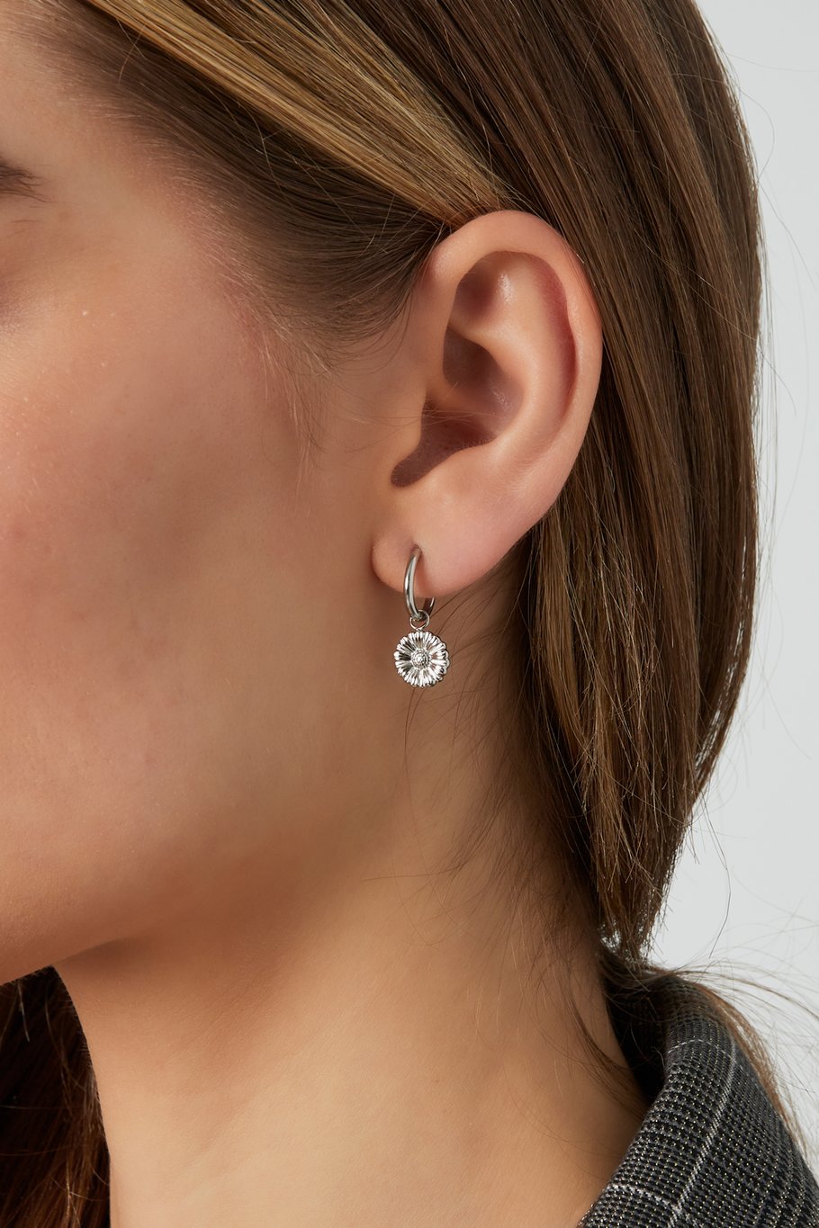Flora charm earrings - Silver Color color Picture2