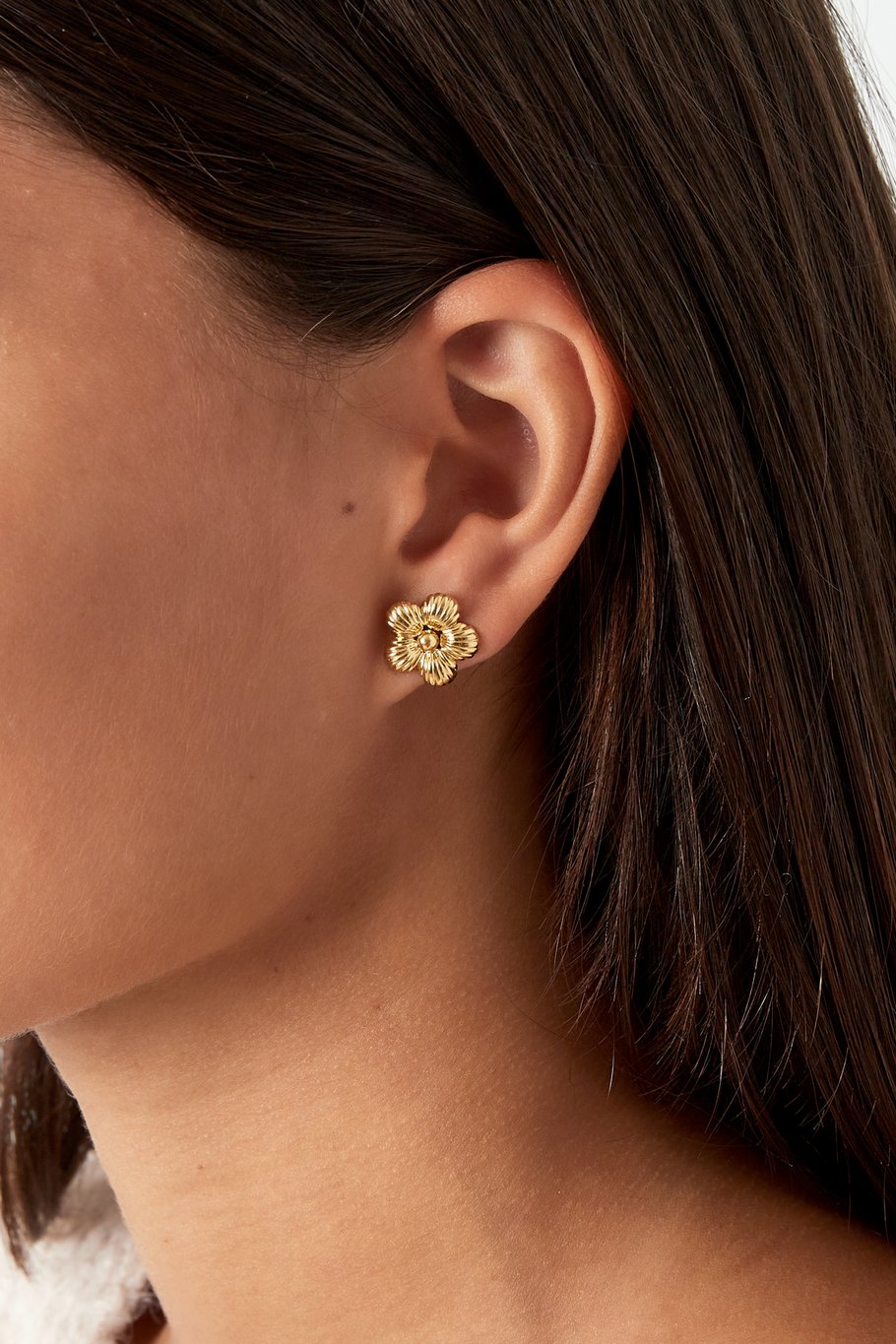 Orecchini a pois con margherite - Colore oro Immagine2