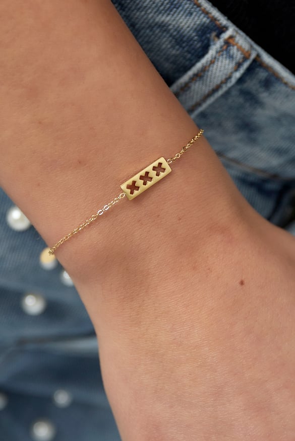 bracelet trio x - couleur or 2