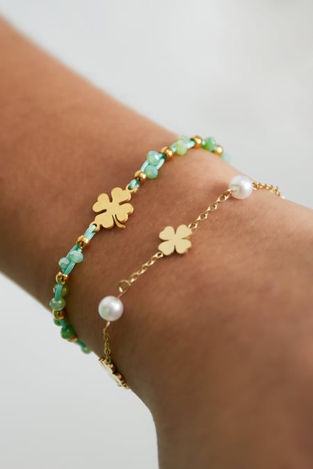 Lucky charm bracelet - Blue & gold color