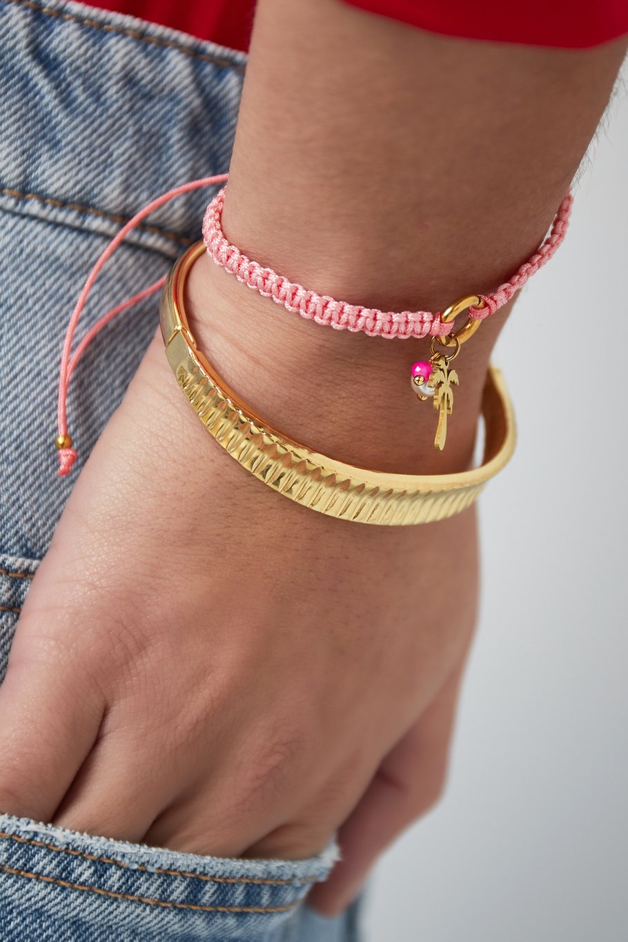Armband mit Struktur - Goldfarben Bild3