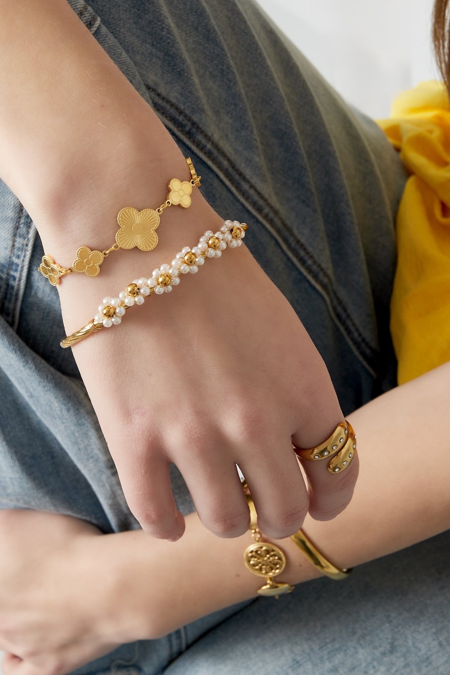 Wildklee-Armband - Goldfarben Bild3