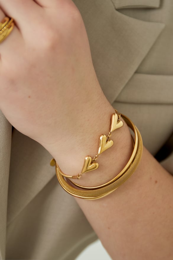 bracciale cuori spiegati - colore oro 2
