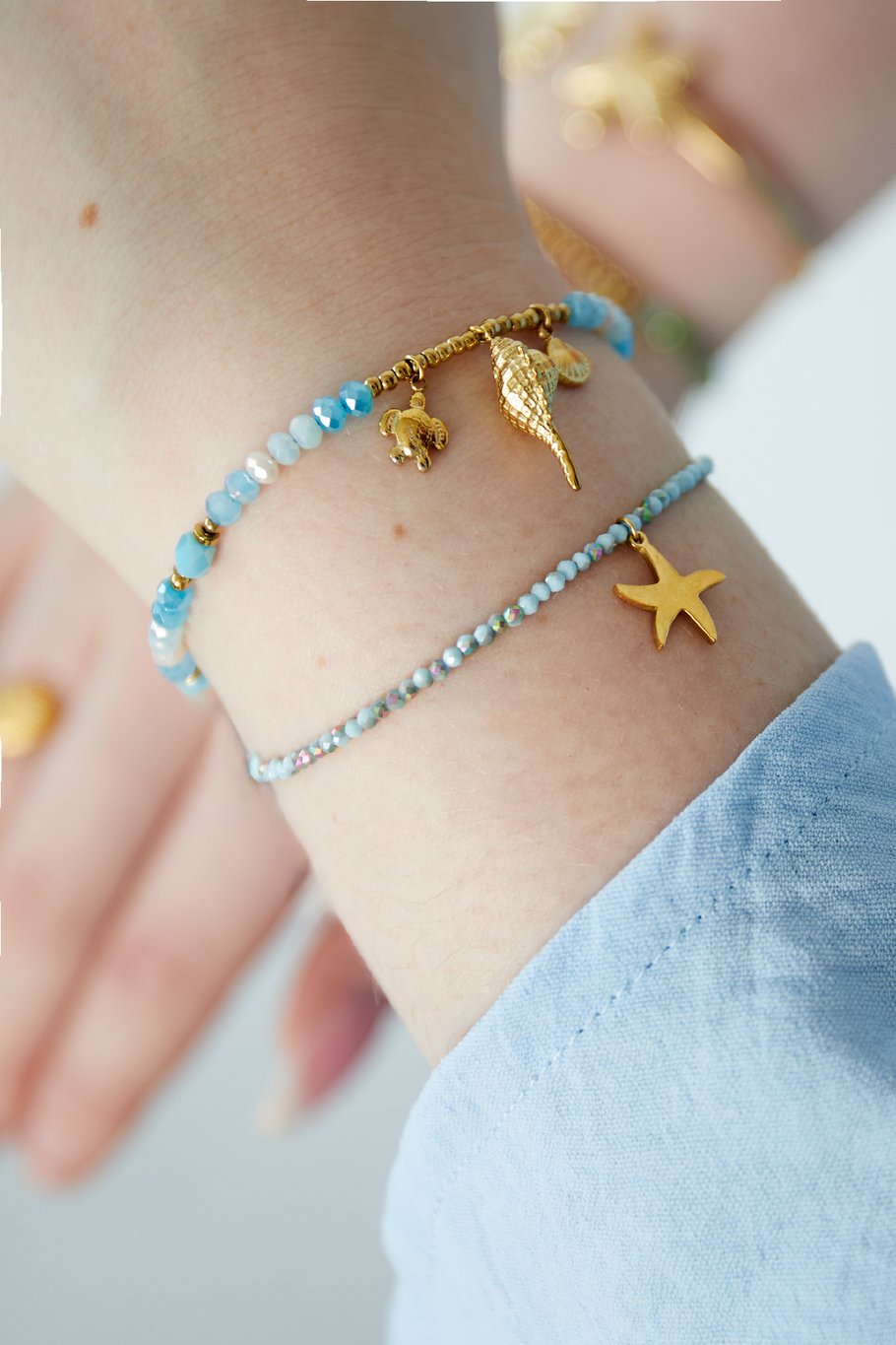 Bracelet colorful starfish - Light blue Picture2