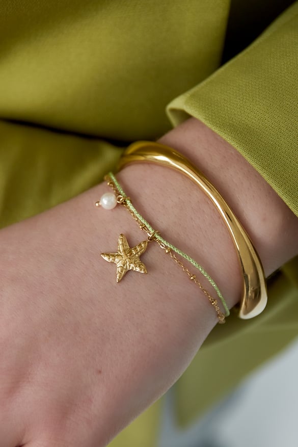 bracciale stella marina perla - colore oro