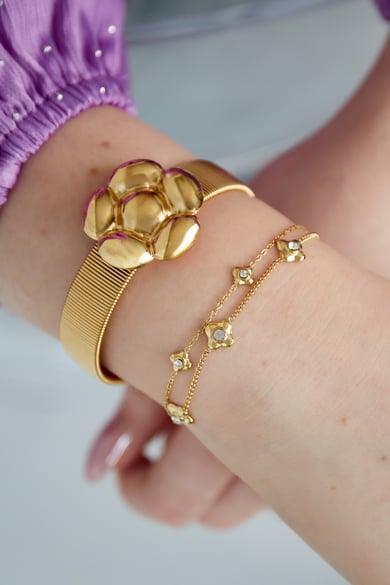 Blumenarmband - Silberfarben h5 Bild2