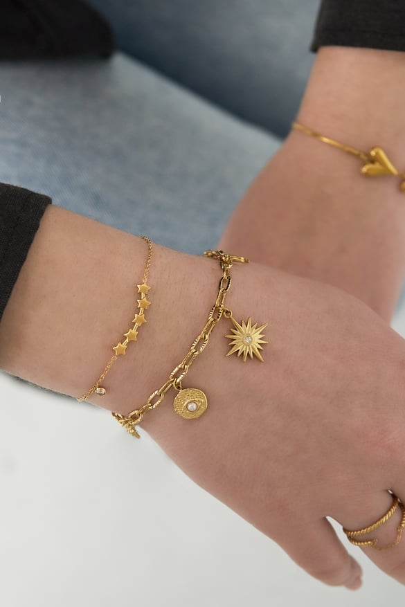 bracelet étoiles brillantes - couleur or