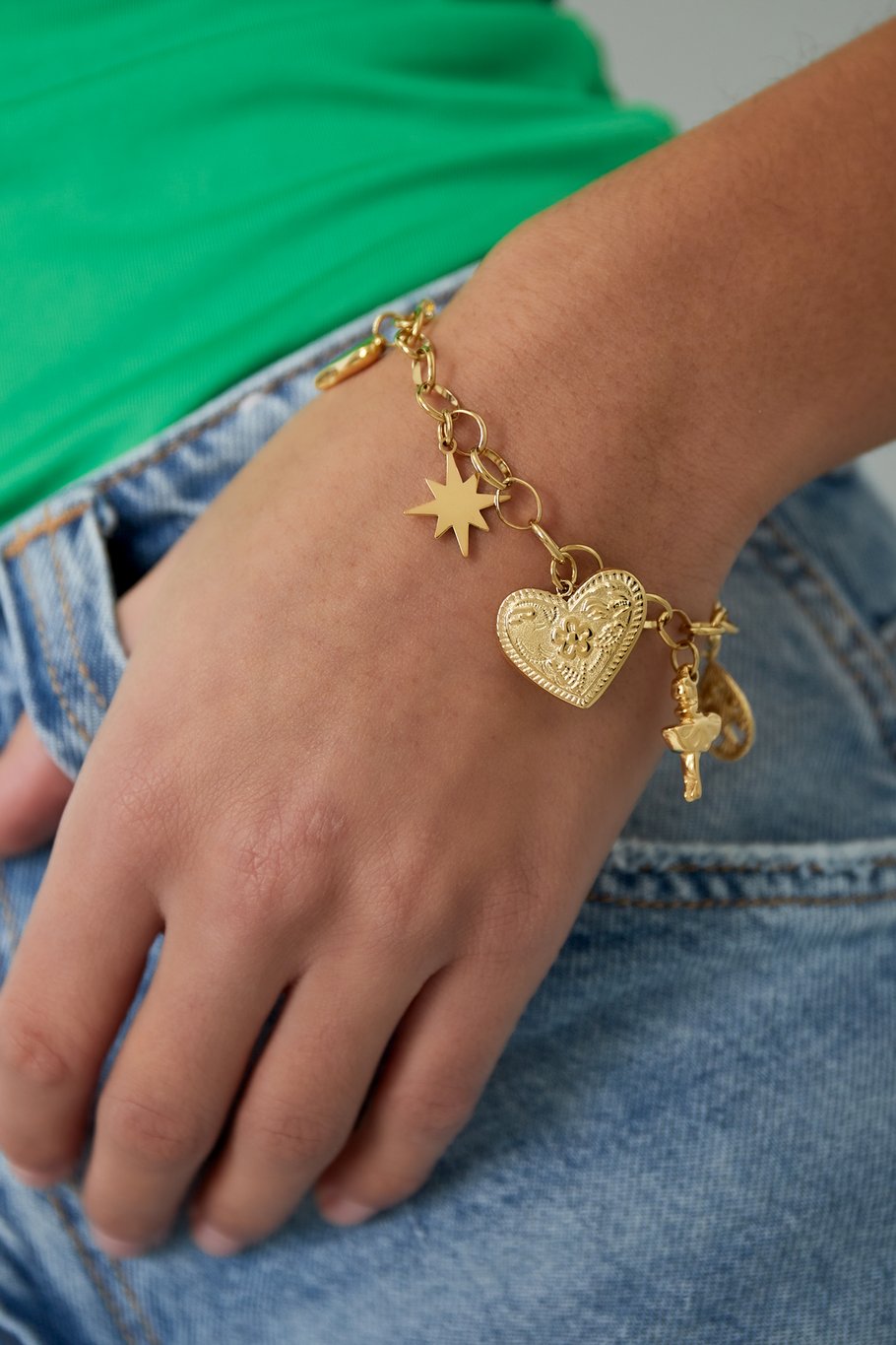 Bracciale scintillante con cuore - Colore argento Immagine2