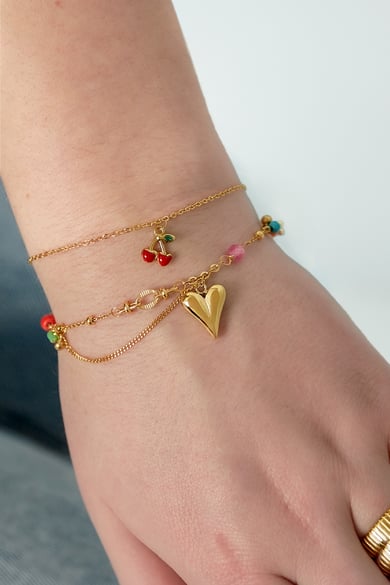 Bracciale cherry love - Colore oro h5 Immagine3