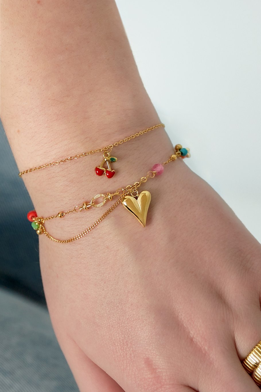Bracciale cherry love - Colore oro Immagine3