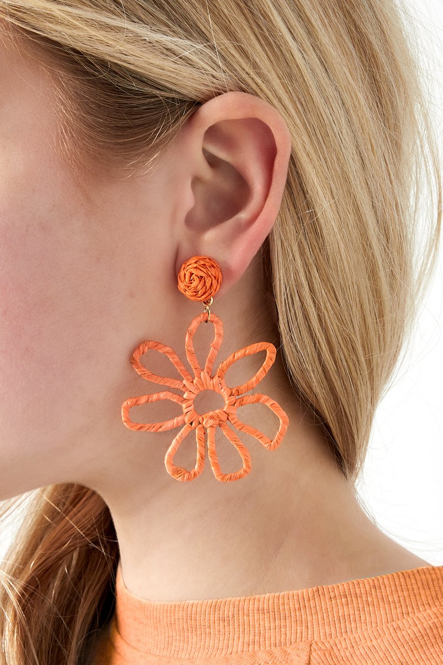 Flower Earrings - Orange Picture2