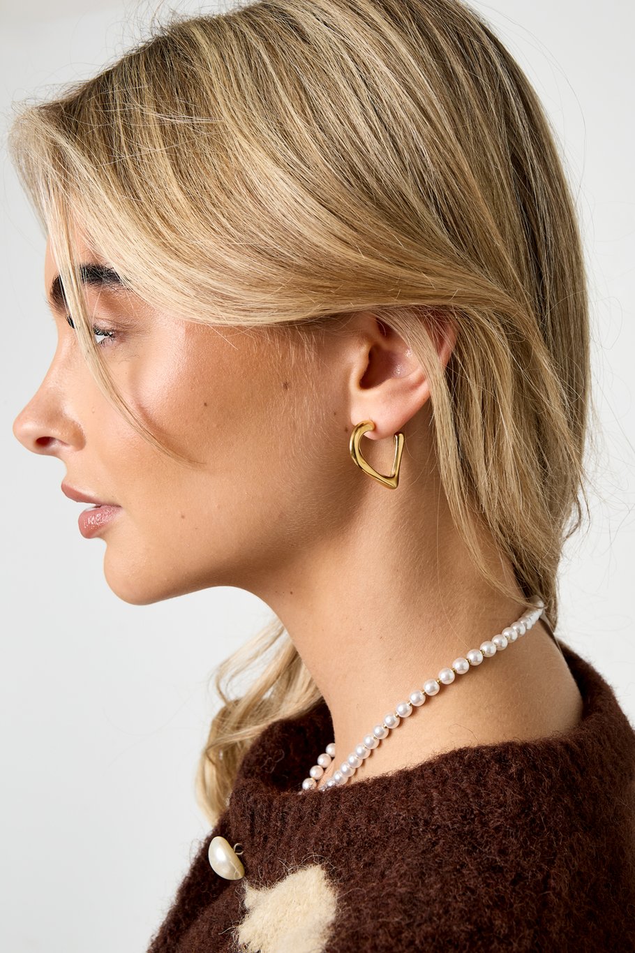 Hoop Earrings Heart Simple Daily Simple Series Women's jewelry h5Picture2