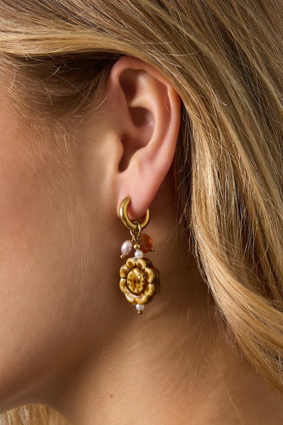 Stainless Steel Drop Earrings Flower Casual Daily Simple Series Women's jewelry h5Picture3