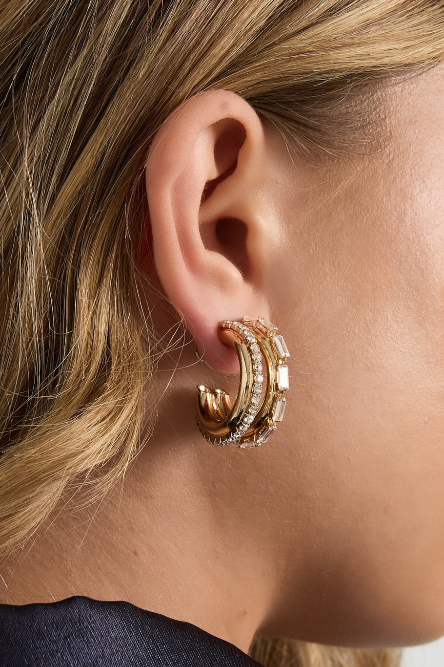 Boucles d'oreilles créoles en fer, élégantes, luxueuses, de Noël, pour femmes h5Image4