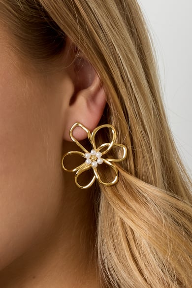 Stainless Steel Stud Earrings Flower Casual Daily Simple Series Women's jewelry h5 Picture3