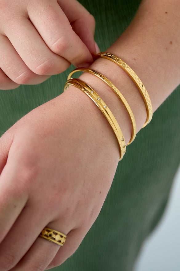 Brazaletes de acero inoxidable geométricos, informales, diarios, serie sencilla, joyería para mujer 2