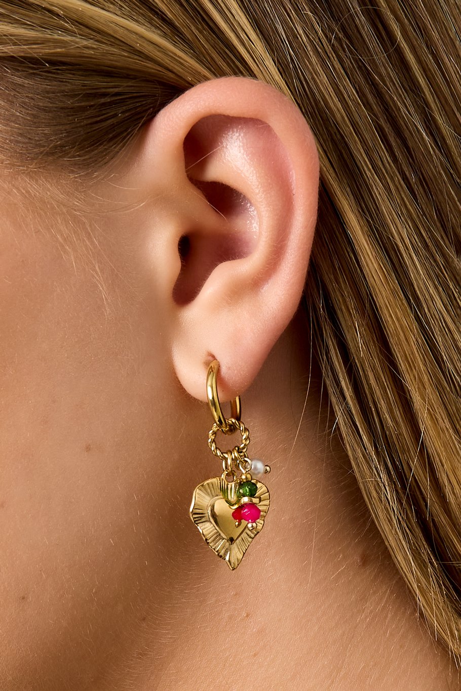 Heart Happy Charm earrings Picture3