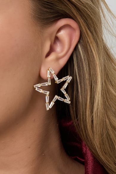Kupfer Ohrstecker Stern Elegante Weihnachten Luxuriöse Serie Damenschmuck h5 Bild4