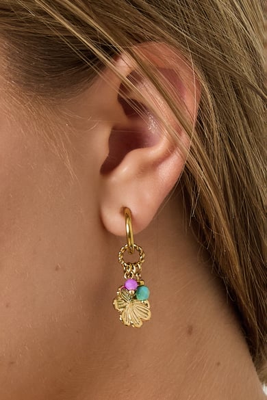 Flower Happy Charm earrings h5 Picture3