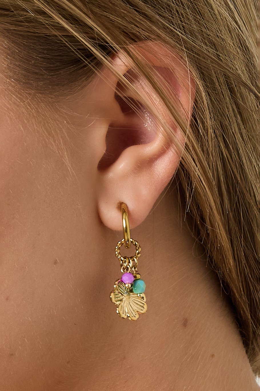 Flower Happy Charm earrings h5Picture3