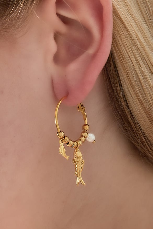 Boucles d&#39;oreilles pendantes en forme de poisson 2