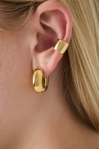 Puños de oreja de cobre geométricos informales para uso diario h5 Imagen2