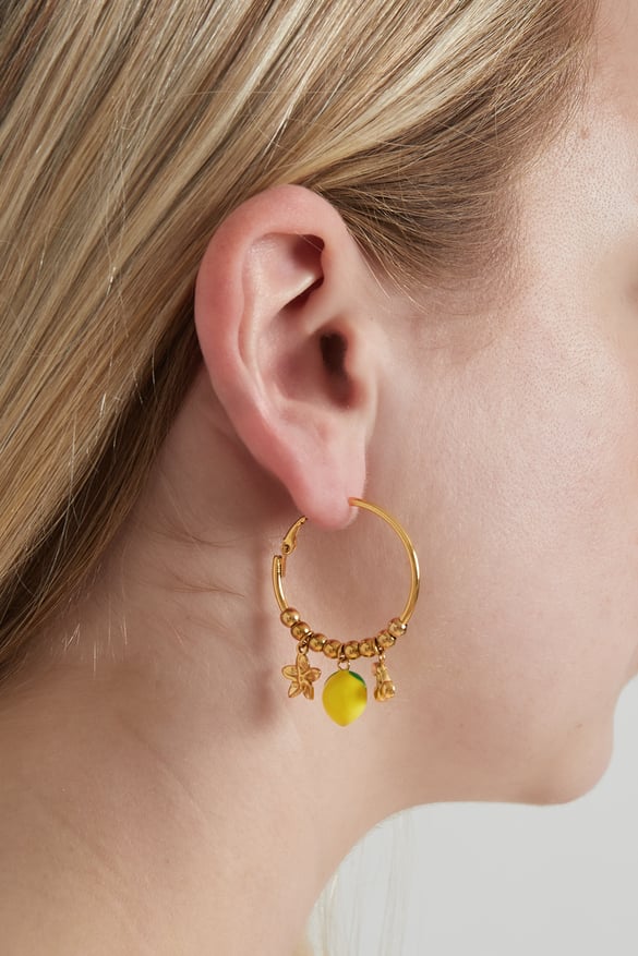 Boucles d&#39;oreilles citron et cerise