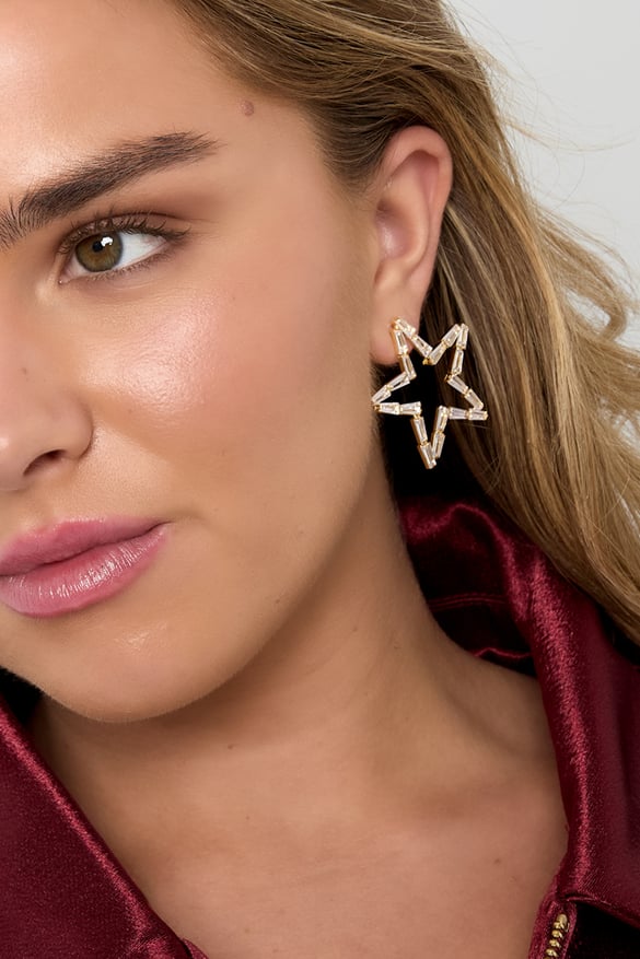 Copper Stud Earrings Star Elegant Christmas Luxurious Series Women's jewelry
