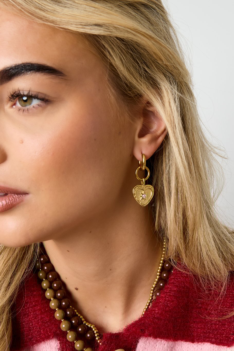 Boucles d'oreilles pendantes en forme de cœur, série simple et décontractée pour le quotidien, bijoux pour femmes h5Image2