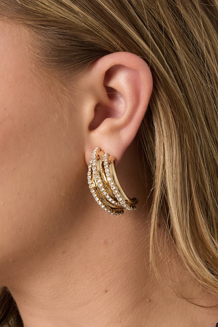 Boucles d&#39;oreilles à tige en fer de forme irrégulière, élégantes, luxueuses, de Noël, pour femmes Image4