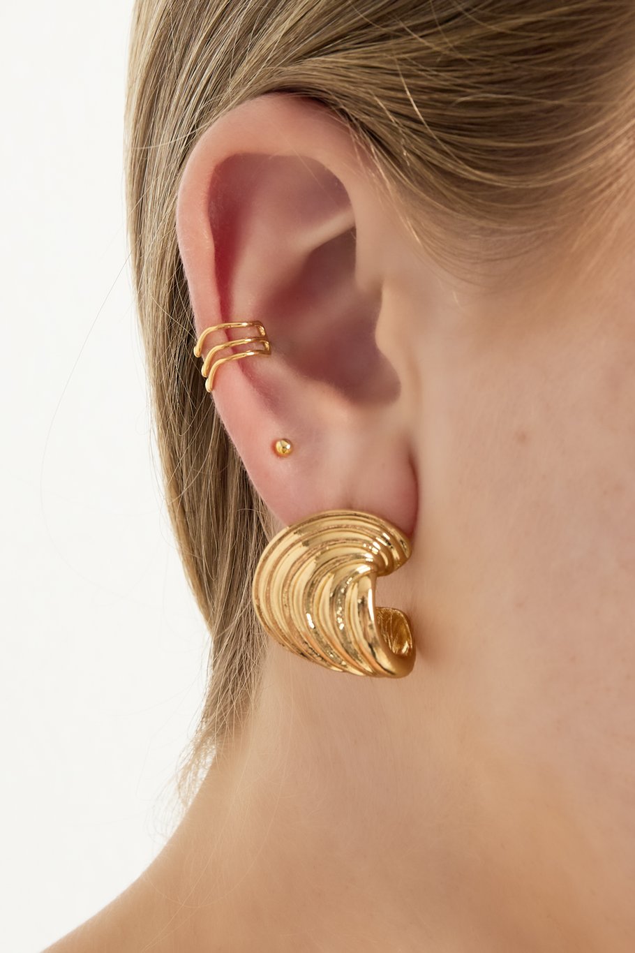 Puños de oreja de cobre geométricos para uso diario Imagen2