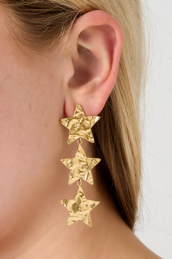 Pendientes colgantes de acero inoxidable con forma de estrella, estilo casual, diario, sencillo, para mujer.