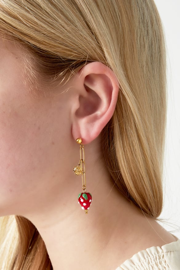 Boucles d&#39;oreilles soleil fraise