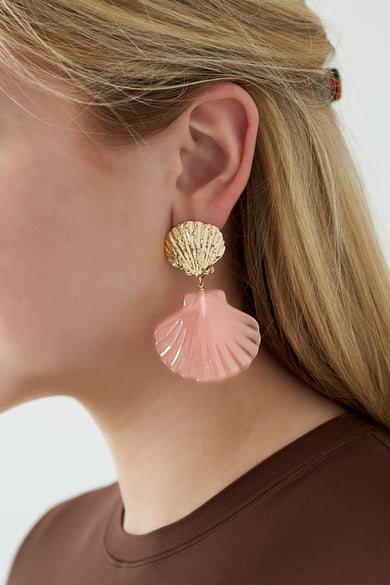 pink shell earrings - pink &amp;  h5 Picture2