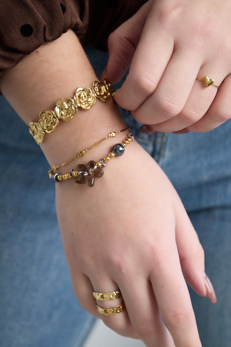 Polyester Beaded Bracelets Flower Casual Daily Simple Series Women's jewelry h5Picture2