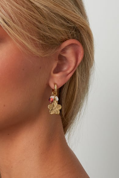 Stainless Steel Drop Earrings Flower Casual Daily Simple Series Women's jewelry h5 Picture2