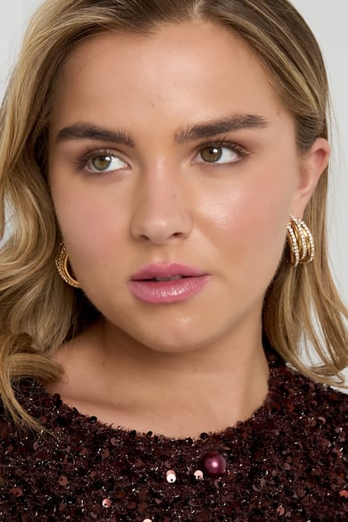Boucles d&#39;oreilles à tige en fer de forme irrégulière, élégantes, luxueuses, de Noël, pour femmes h5 Image3