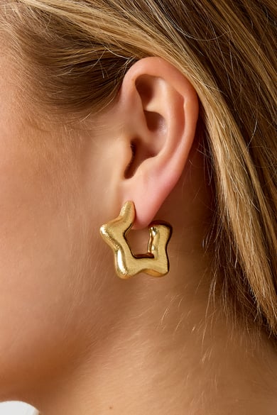 Pendientes de aro Estrella Serie Casual Diario Simple Joyería de mujer h5 Imagen3